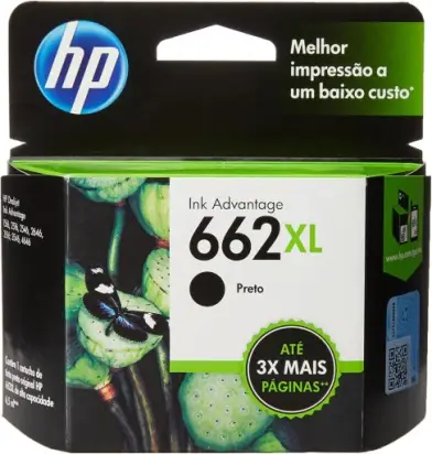 Cartucho HP 662XL Preto Original (CZ105AB) Para ImpressoraDeskJet 2516, 3516