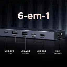 UGREEN Revodok Pro Hub USB C 6 em 1, Adaptador Hub com 4 USB C & A 3.2 de — imagem 2