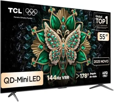 Smart TV TCL 55 Polegadas QLED Mini LED 4K C6K WiFi Bluetooth Google TV 4 HDMI