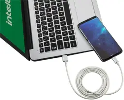 Cabo USB-C em nylon 1,5 m EUAC 15NB Branco Intelbras — imagem 5