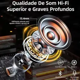 Fone De Ouvido Bluetooth 5.4, Com Borrachinhas, Compatível Com Todo Celular — imagem 4
