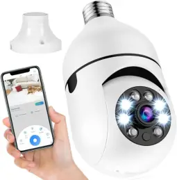 Câmera Segurança Lâmpada Ip Wifi 360° Full HD Yoosee Inteligente Prova D'água — imagem 9