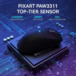 Mouse Gamer ATTACK SHARK X11 Sem Fio Tri-Mode (2.4G/Bluetooth/USB) Com Base RGB — imagem 7