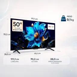 Smart TV TCL 50 Polegadas QLED 4K P7K WiFi Bluetooth Google TV HDR10+ Dolby — imagem 7