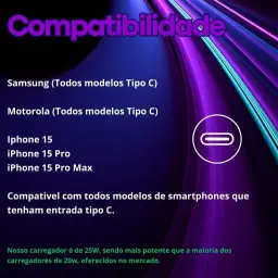 Carregador Turbo Compativel c/Novo iPhone 16, 16 pro, 16 pro max, iPhone 15 — imagem 7
