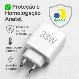 Carregador Turbo Tipo C 33W Com Carregamento Rápido Com Cabo Tipo C Compatível — imagem 6