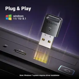 UGREEN Adaptador USB Bluetooth 5.4 para PC, Plug & Play para Windows 11/10/8.1 — imagem 3