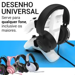 Suporte 2 Controles Headset Headphone Mesa Playstation 5 Ps5 — imagem 6