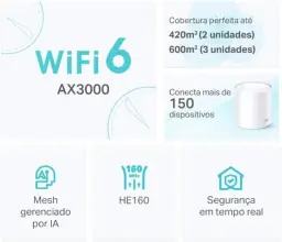 TP-Link Deco X50 (3-PACK) – Sistema WiFi 6 AI Mesh, AX3000 Dual Band 2 — imagem 8
