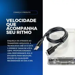 Case para HD transparente, Usb 3.0, transmissão 6gbps, Sata 2.5", Hhd ou Ssd — imagem 5