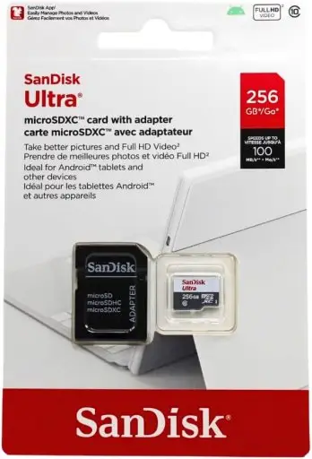 Cartão Memória SanDisk Micro SD 256GB