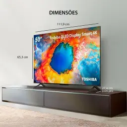 Smart TV QLED 50" 4K Toshiba 50C450NS Google TV 3 HDMI 2 USB Wi-Fi - TB034M — imagem 4
