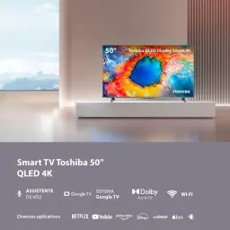 Smart TV QLED 50" 4K Toshiba 50C450NS Google TV 3 HDMI 2 USB Wi-Fi - TB034M — imagem 2