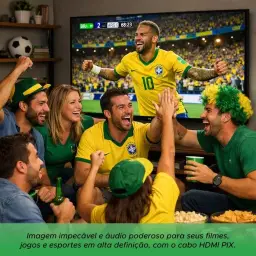 PIX Cabo Hdmi 2.0 4K Hdr 19P 2M Pix Gold, Preto — imagem 4