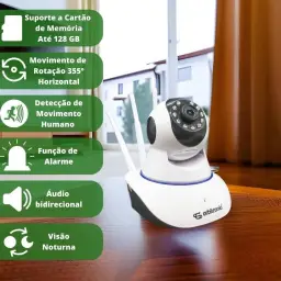 Câmera Segurança 3 Antenas Robo Baba Pet Ip Onvif Wifi Noturna Orbitronic — imagem 3