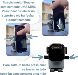 Suporte Celular para Carro, 360°, Antivibração, Antiqueda — imagem 2