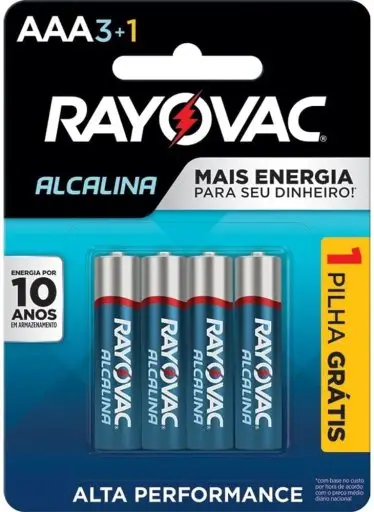 Pilha Rayovac Alcalina 20324 Azul AAA