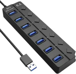 Hub USB 3.0 Portas Botões Individuais