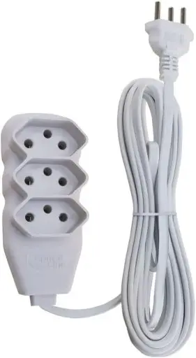 Force Line - Extensão Slim 3 Tomadas Tripolar Bivolt 1 Metro
