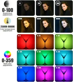 ULANZI VL49 RGB LUZ DE VÍDEO, Iluminação LED 360° Full Color Portátil com 3 — imagem 3