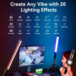 ULANZI VL119 BASTÃO DE LUZ PORTÁTIL, Luz LED RGB 360° para Fotografia e — imagem 4