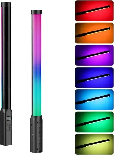 ULANZI VL119 BASTÃO DE LUZ PORTÁTIL, Luz LED RGB 360° para Fotografia e