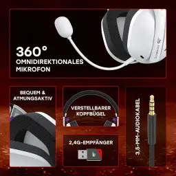 Havit Fone de Ouvido Headset Gamer Fuxi-H3 White Black, Com Fio e Sem Fio — imagem 8