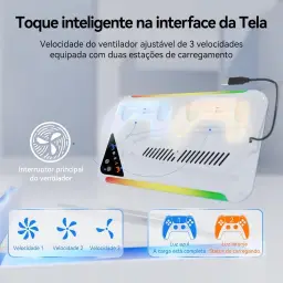 Suporte Cooler de Resfriamento RGB Carregador Controle Compatível com Console — imagem 6