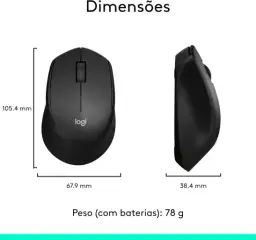 Mouse sem fio Logitech M280 com Conexão USB e Pilha Inclusa - Preto — imagem 7