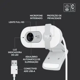 Webcam Full HD Logitech Brio 100 com Microfone Integrado — imagem 7