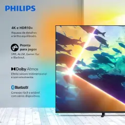 PHILIPS, Smart TV Ambilight 65" 4K, 65PUG8100/78, Comando de Voz — imagem 2