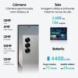 Smartphone Samsung Galaxy Z Fold6 512GB 5G, 12GB RAM Tela 7.60 - Azul — imagem 6