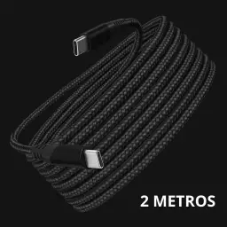 Cabo USB-C 2 metros Tipo C Turbo 60W Ultra Rapido Nylon Trançado e Reforçado — imagem 5