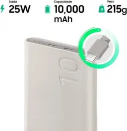 Bateria Externa SAMSUNG EB-P3400 Bege Portátil, Carga Super Rápida 25W — imagem 3