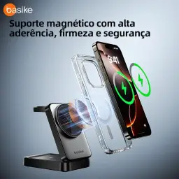 Basike Carregador Sem Fio 3 em 1 Magnético 2025 — imagem 3