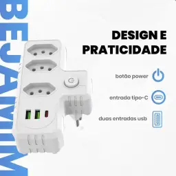 Extensão Elétrica Tomada, Régua Tomada, Régua de Energia, Adaptador Tomada — imagem 5