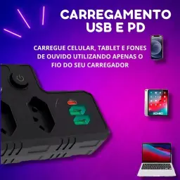 Extensão Elétrica Tomada, Régua Tomada, Régua de Energia, Adaptador Tomada — imagem 7