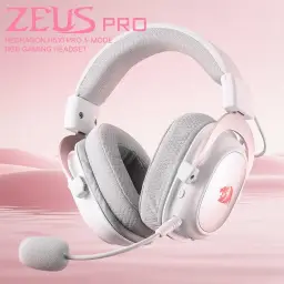 Headset Gamer Redragon Zeus Pro Branco Sem Fio, Bluetooth, Sorround 7.1 — imagem 7