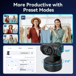 EMEET PIXY Dual-Camera AI-Powered PTZ Camera 4K, AI Tracking — imagem 5