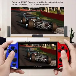 Console de Jogos Portátil X7 Plus + de 1.000 Jogos + Fone de ouvido Cartão de — imagem 6