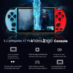 Console de Jogos Portátil X7 Plus + de 1.000 Jogos + Fone de ouvido Cartão de — imagem 3