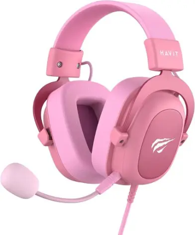 Havit Headphone Fone de Ouvido H2002d Pink, Gamer, com Microfone, Falante 53mm