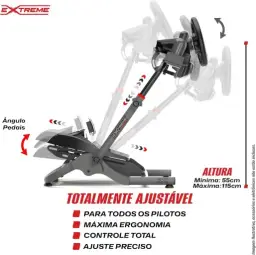 SGT Suporte Para Volante Extreme Simracing Cockpit Simulador (Cinza) — imagem 4