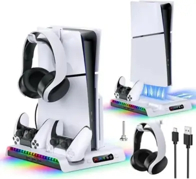 Suporte Cooler de Resfriamento RGB Carregador Controle Compatível com Console
