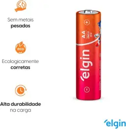 Caixa de Pilha AA com 40 unidades Elgin Palito - Tubo, Zinco — imagem 5