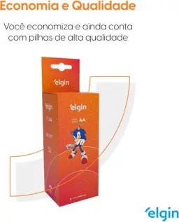 Caixa de Pilha AA com 40 unidades Elgin Palito - Tubo, Zinco — imagem 6