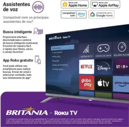 Smart TV 32" HD Britânia B32CRA Roku TV LED Wi-fi HDMI USB — imagem 2