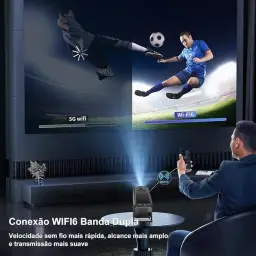 Projetor Portatil Mini 5g Wifi 6 Bluetooth 5.0 Android 11 HY320 Projetor 4K — imagem 5