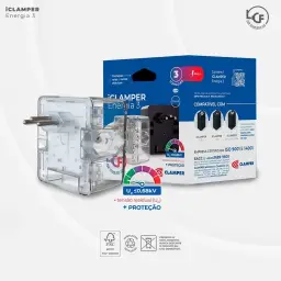 Protetor Contra Surtos Elétricos (DPS) CLAMPER 127/220V, 10 Amperes, 3 Pinos — imagem 5