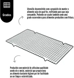 Grade Grelha P/Resfriar Bolos E Biscoito Antiaderente — imagem 4